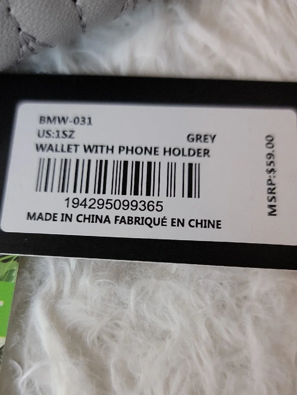 NWT Badgley Mischka Quilted Gray Wristlet w/ Separate Phone Compartment
